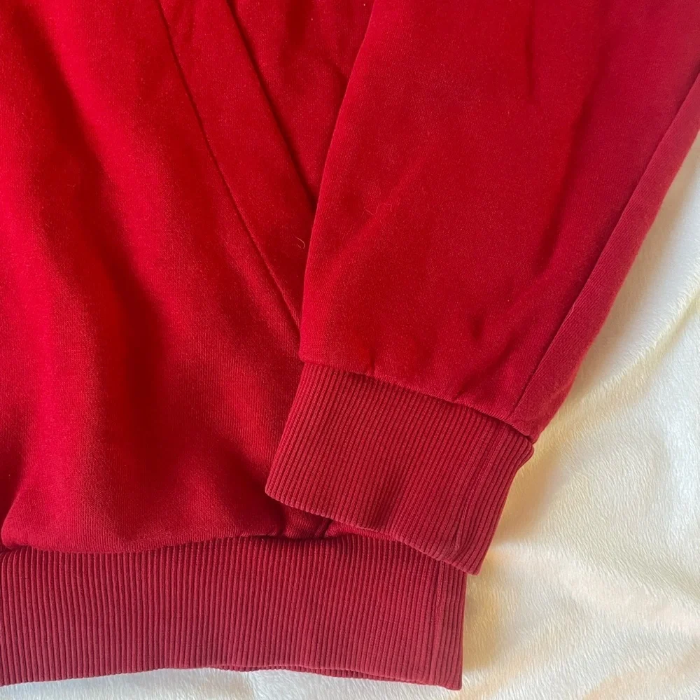 Adidas Red Hoodie with Manchester United Emblem